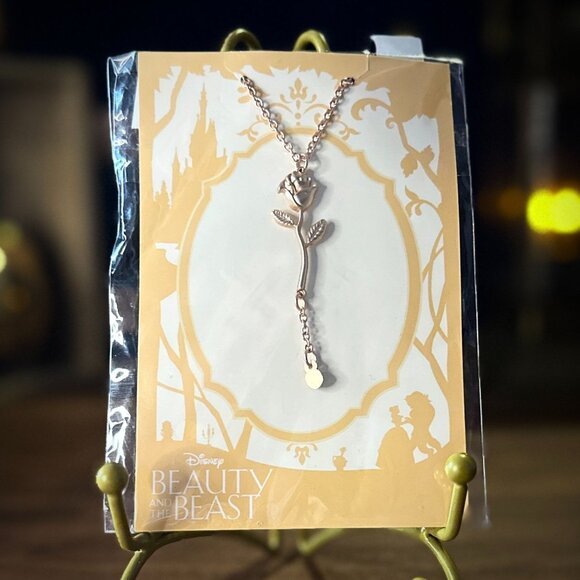 Disney Beauty and the Beast Rose Charm Necklace - Picture 1 of 3